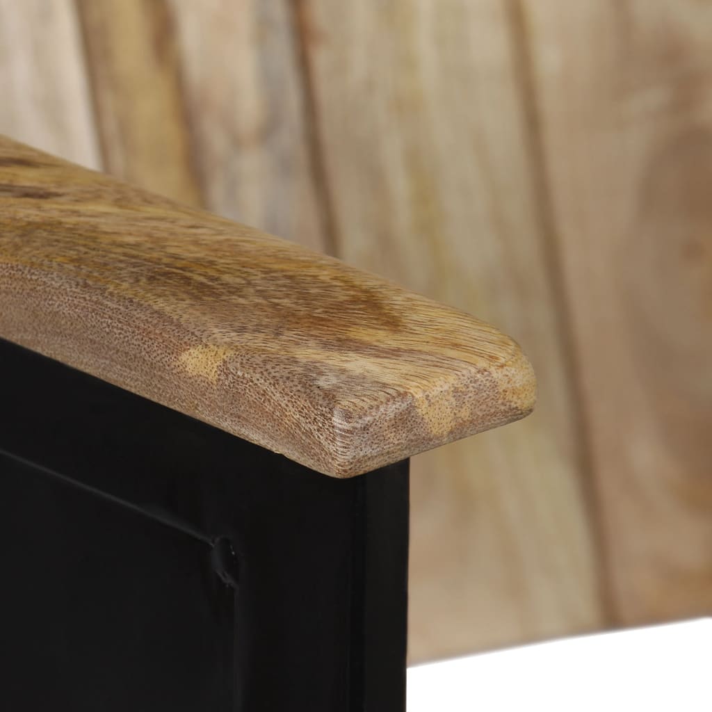 Panca a 2 Posti in Legno Massello di Mango e Acciaio - homemem39