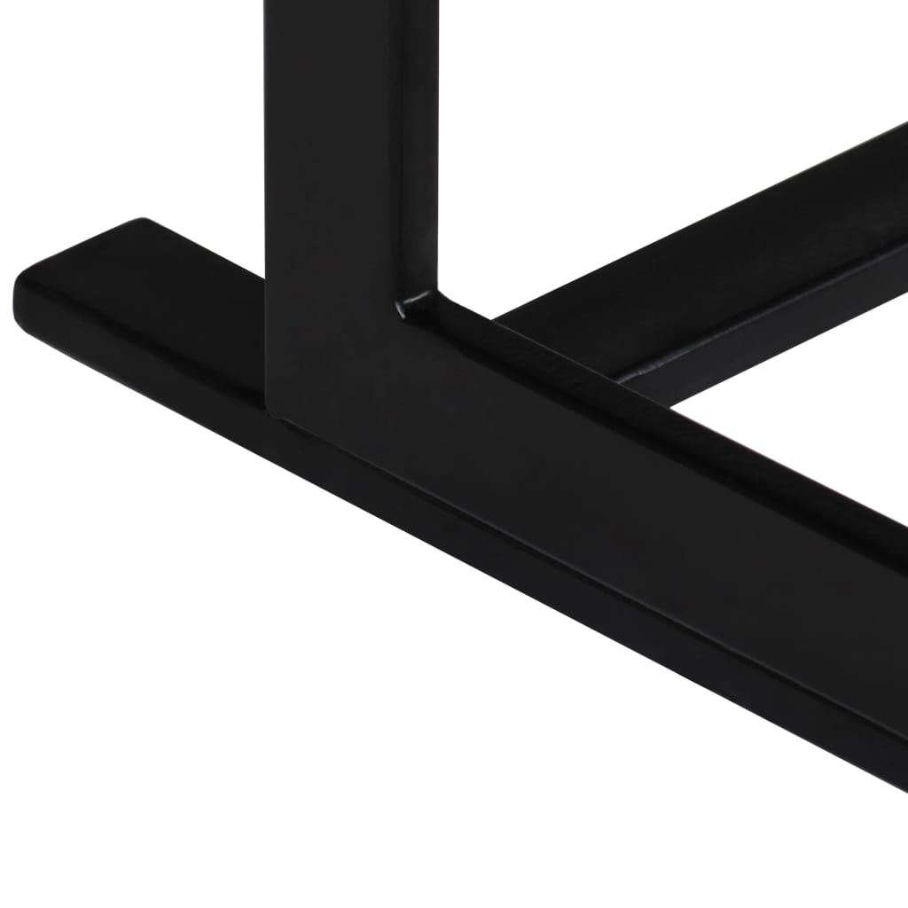 Panca a 2 Posti in Legno Massello di Mango e Acciaio - homemem39