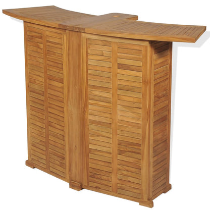 Tavolo da Bar Pieghevole 155x53x105 cm in Massello di Teak - homemem39
