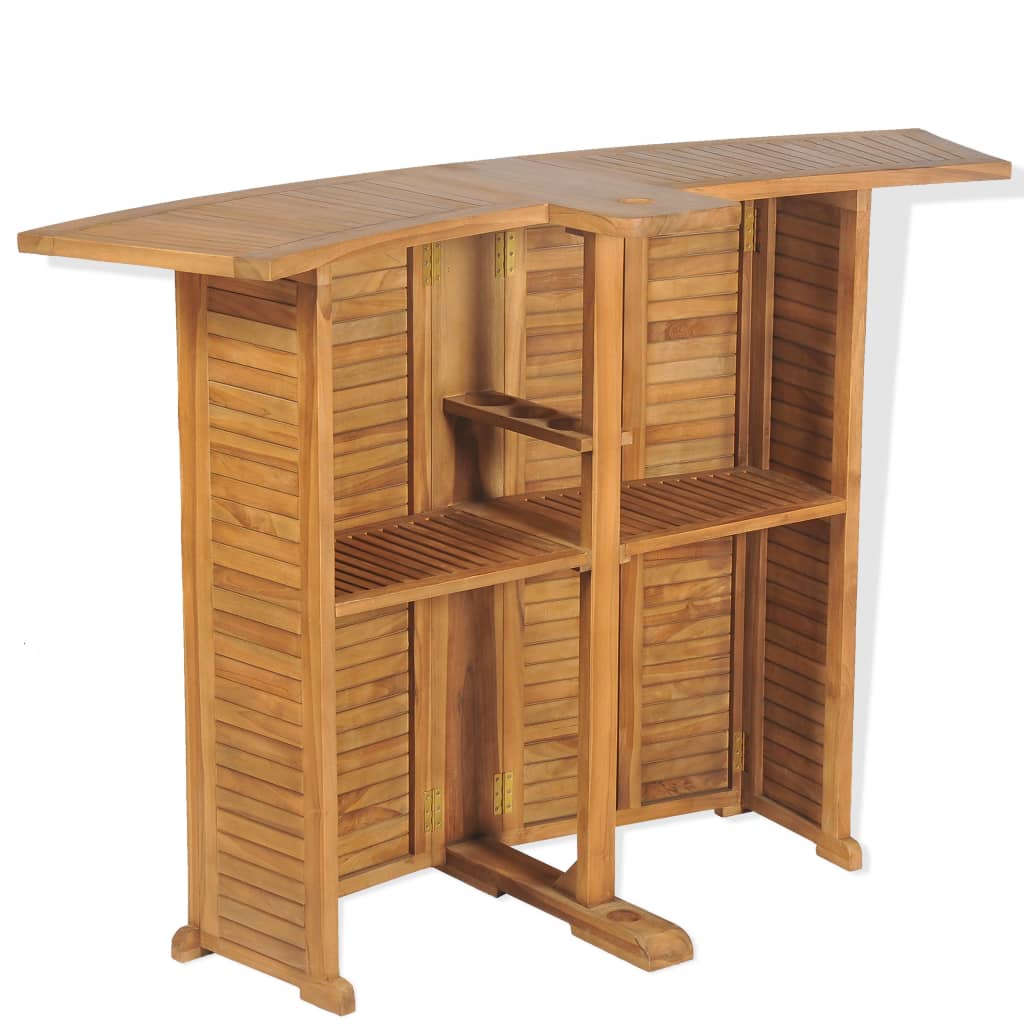 Tavolo da Bar Pieghevole 155x53x105 cm in Massello di Teak - homemem39