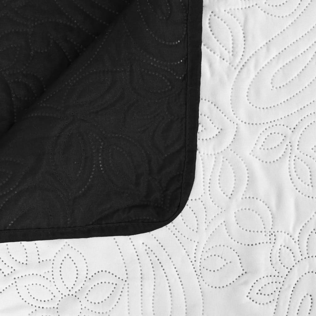 Double-Sided Quilted Bedspread 230x260 cm Black and White