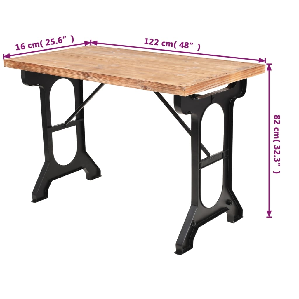 Tavolo da Pranzo con Piano in Massello di Abete 122x65x82 cm