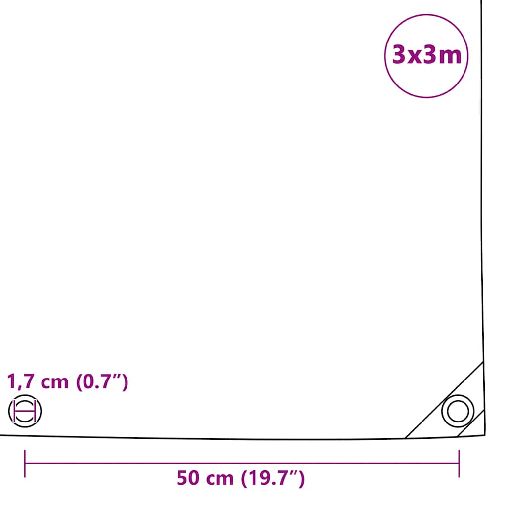 Telone 650 g/m² 3x3 m Grigio | homemem39