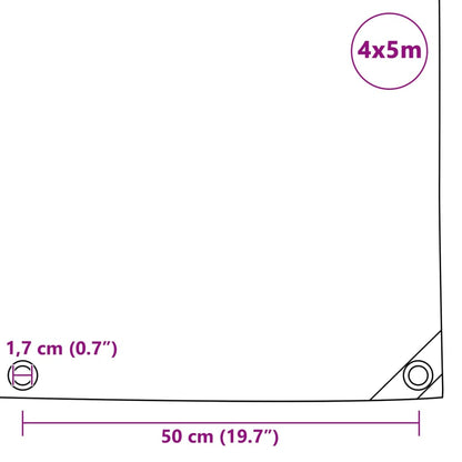 Telone 650 g/m² 4x5 m Grigio - homemem39