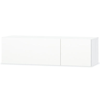 Mobile Porta TV in Legno Multistrato 120x40x34 cm Bianco Lucido - homemem39