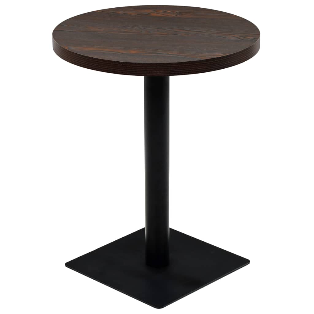 Tavolo Bistrot in MDF e Acciaio Rotondo 60x75 cm Cenere Scura | homemem39