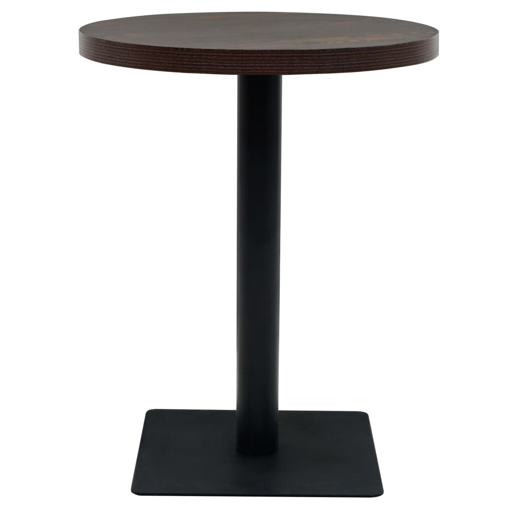 Tavolo Bistrot in MDF e Acciaio Rotondo 60x75 cm Cenere Scura | homemem39