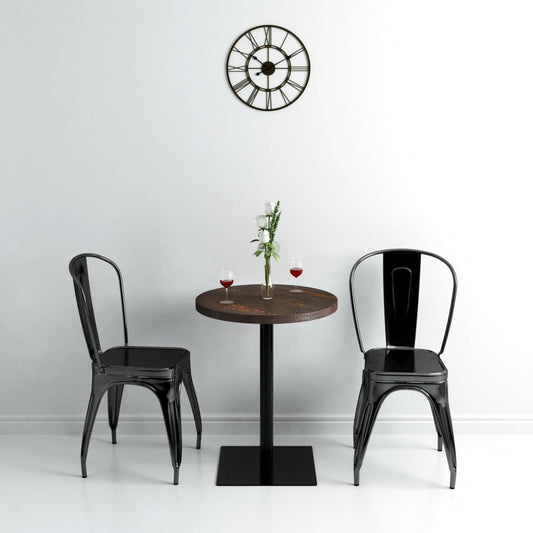 Tavolo Bistrot in MDF e Acciaio Rotondo 60x75 cm Cenere Scura | homemem39