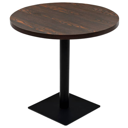 Tavolo Bistrot in MDF e Acciaio Rotondo 80x75 cm Cenere Scura | homemem39