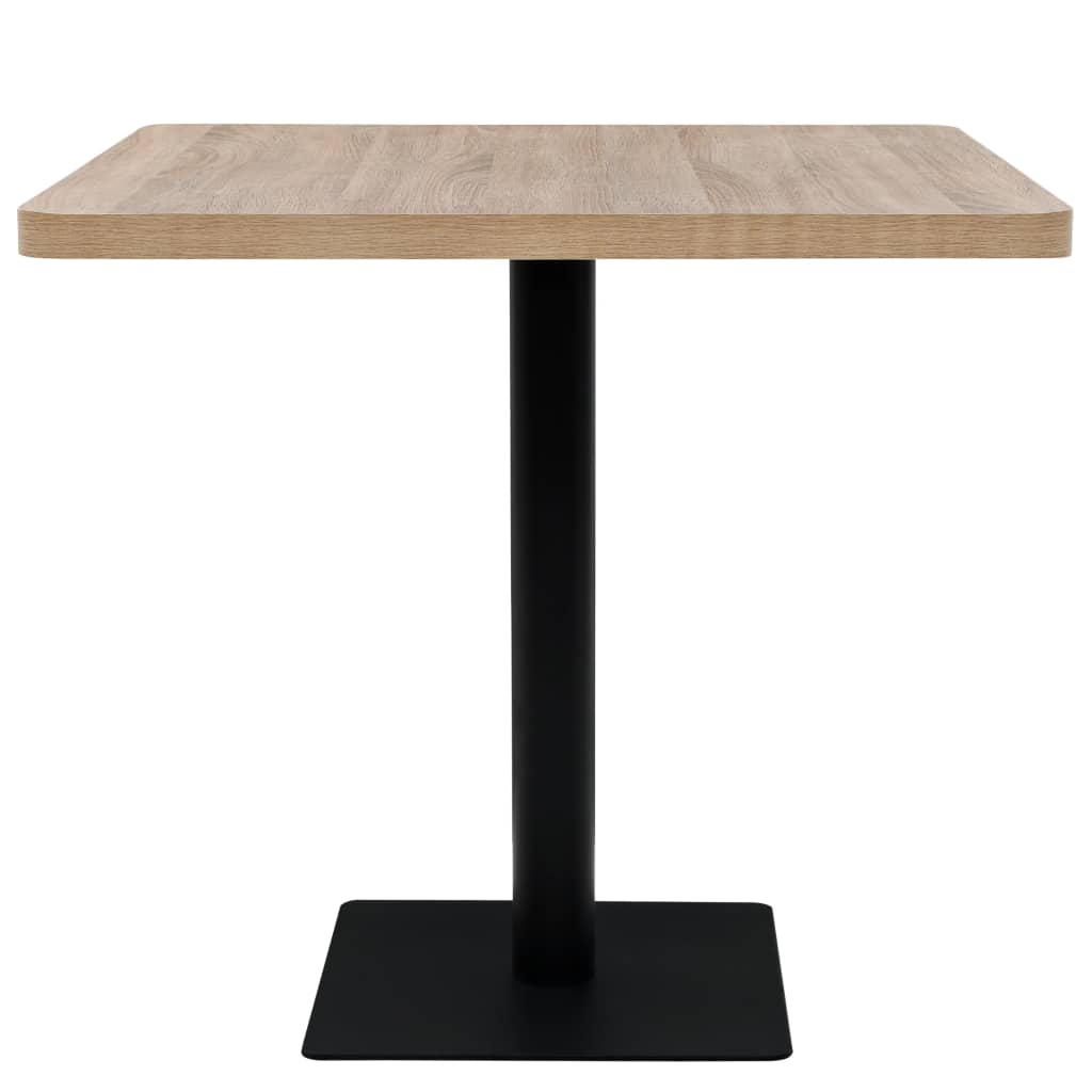 Tavolo Bistrot MDF e Acciaio Quadrato 80x80x75 cm Color Rovere | homemem39