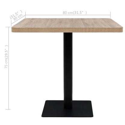 Tavolo Bistrot MDF e Acciaio Quadrato 80x80x75 cm Color Rovere | homemem39