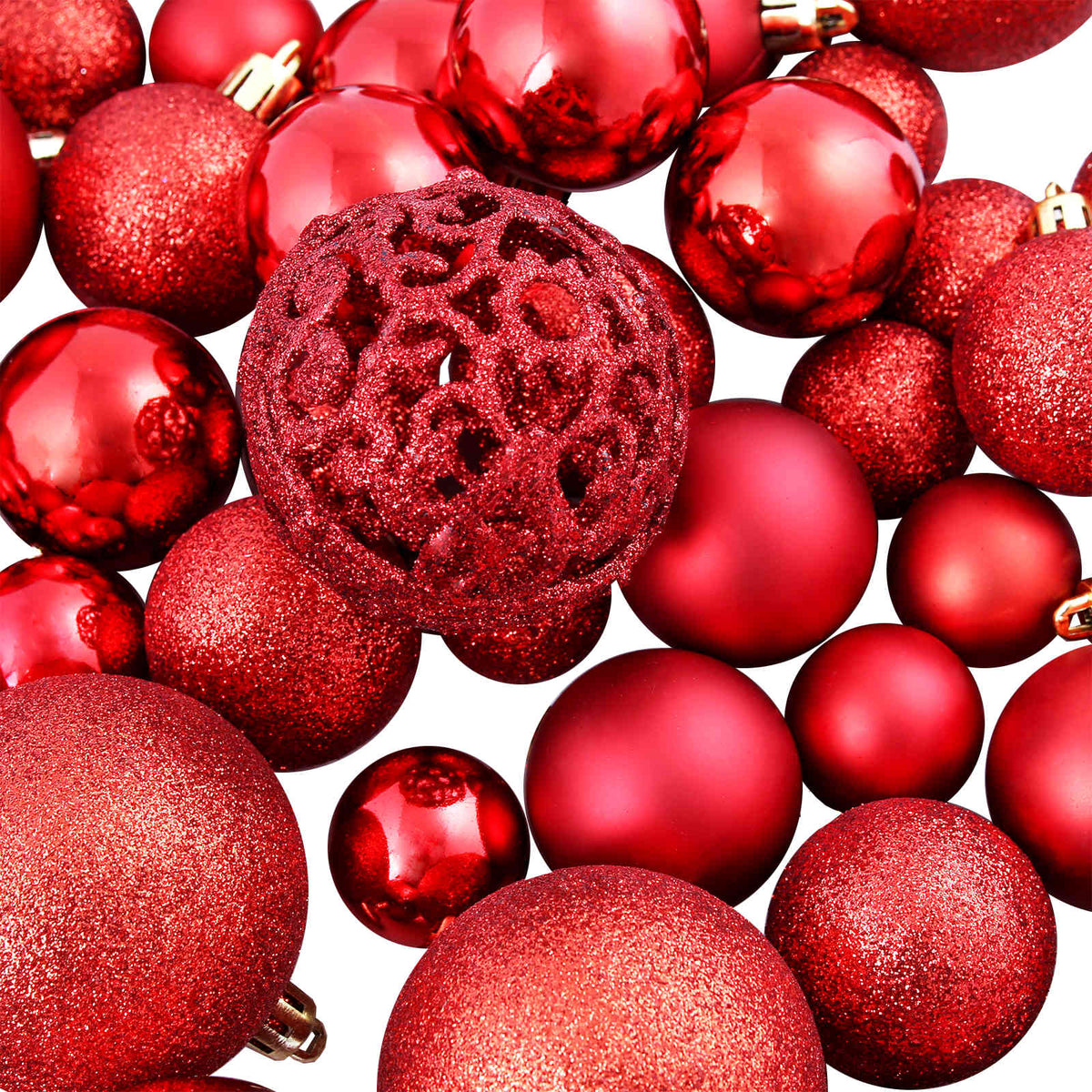 Set Palline di Natale 100 pz 3/4/6 cm Rosse