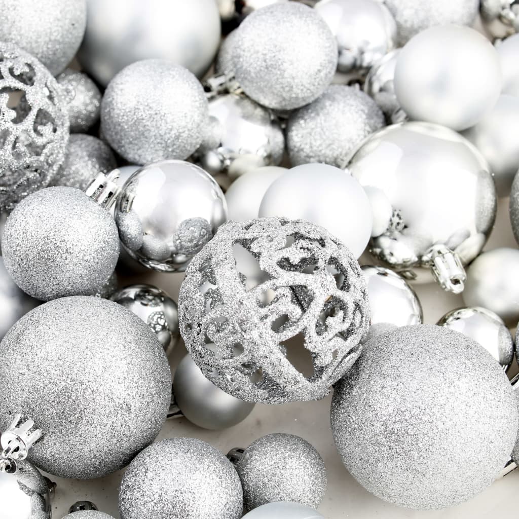 Set Palline di Natale 100 pz 3/4/6 cm Argento | homemem39