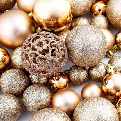 Set Palline di Natale 100 pz 3/4/6 cm Rosa/Oro | homemem39