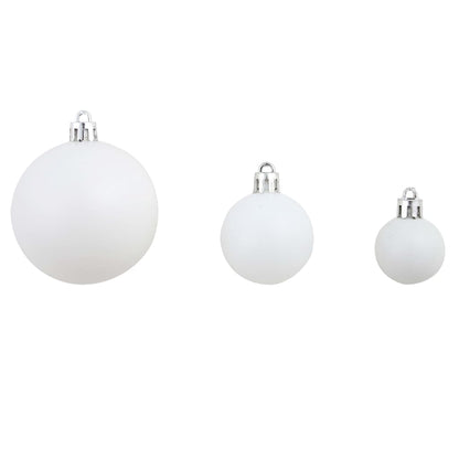 Set Palline di Natale 100 pz 3/4/6 cm Bianco/Grigio | homemem39