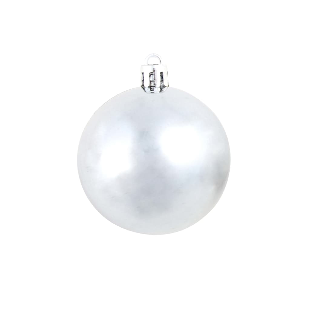 Set Palline di Natale 100 pz 3/4/6 cm Bianco/Grigio | homemem39