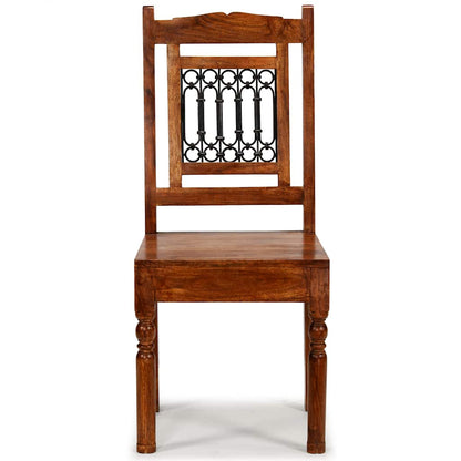 Sedie da Pranzo Classiche 2 pz in Legno Massello Finitura Ambra