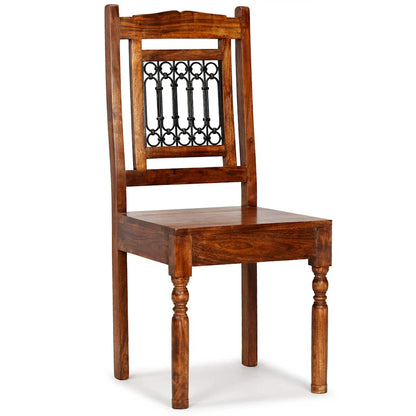 Sedie da Pranzo Classiche 2 pz in Legno Massello Finitura Ambra