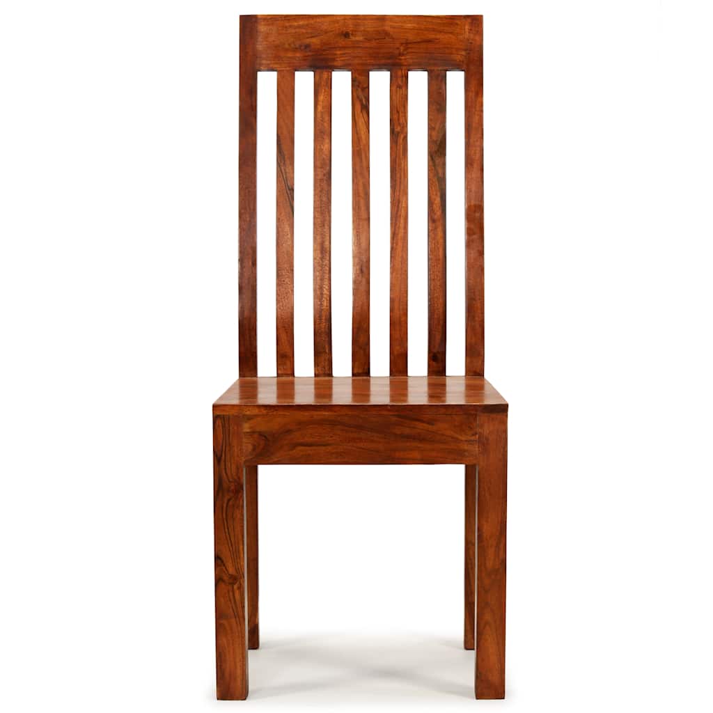 Sedie da Pranzo 2 pz in Legno Massello con Finitura Ambra