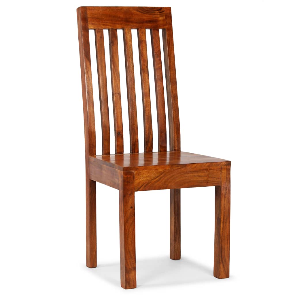 2 pcs Dining Chairs in Solid Wood with Honey Finish