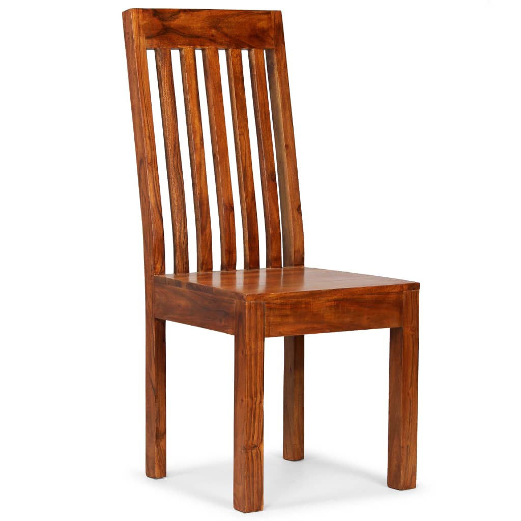 2 pcs Dining Chairs in Solid Wood with Honey Finish