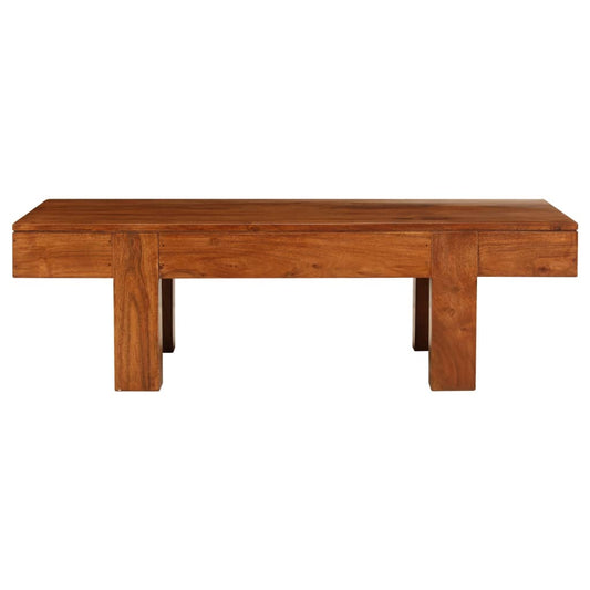 Tavolino da Salotto in Legno Acacia Finitura Ambra 110x55x35 cm | homemem39