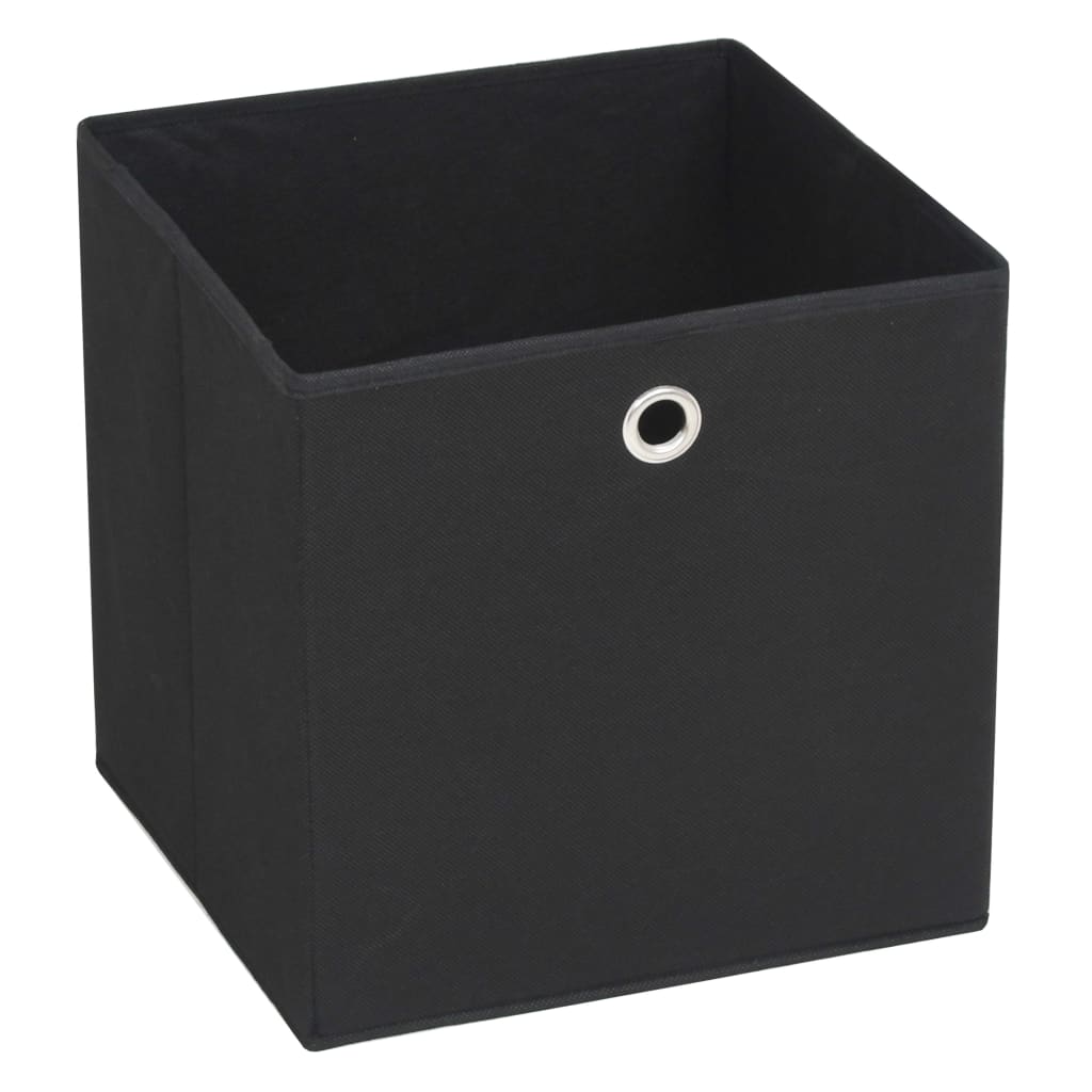 Contenitori 4 pz in Tessuto non Tessuto 32x32x32 cm Nero - homemem39