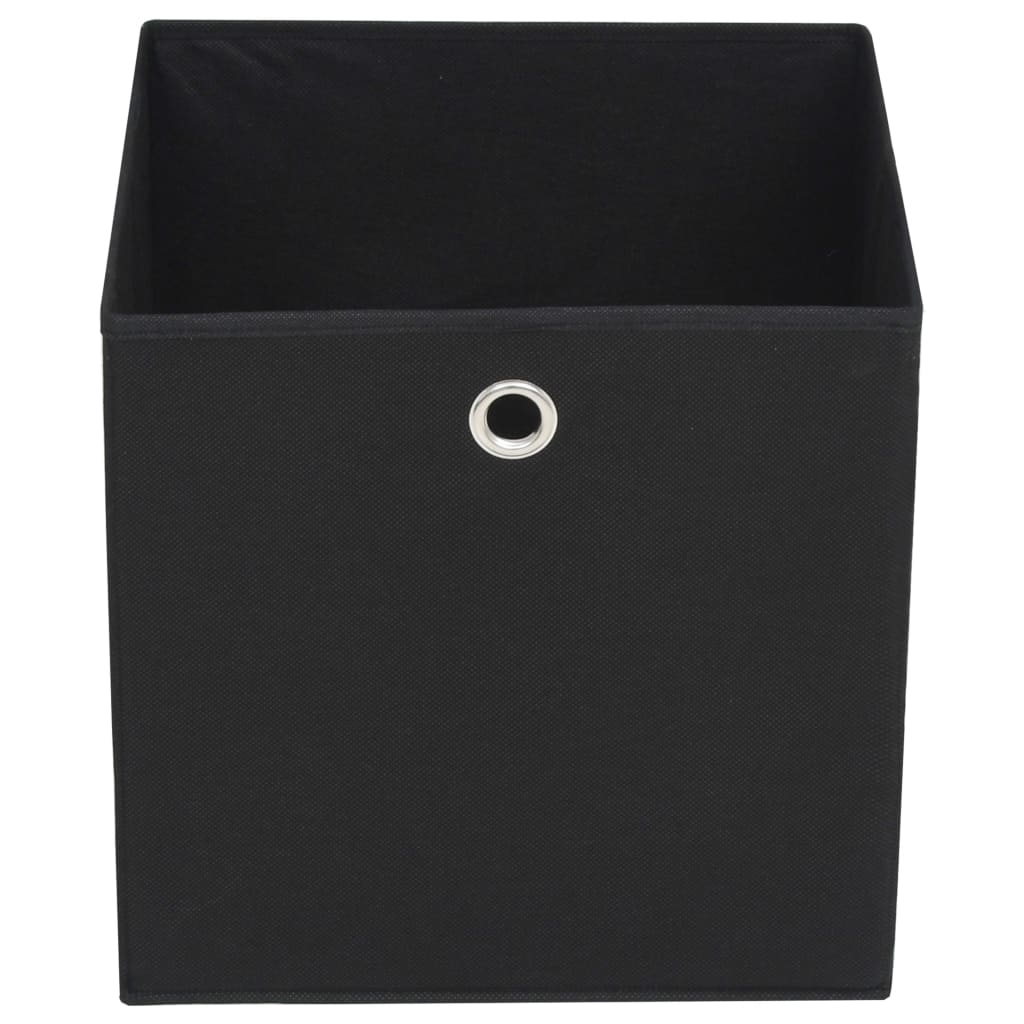 Contenitori 4 pz in Tessuto non Tessuto 32x32x32 cm Nero - homemem39