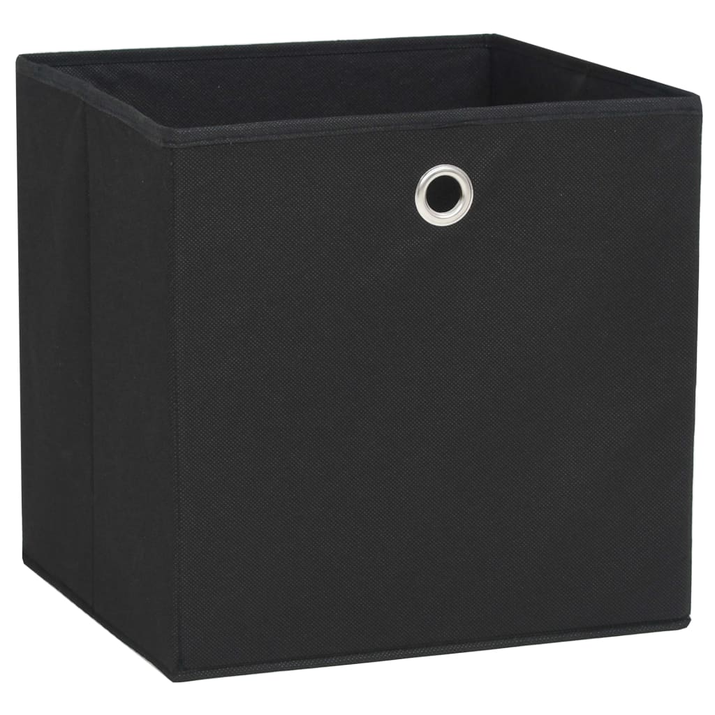 Contenitori 4 pz in Tessuto non Tessuto 32x32x32 cm Nero - homemem39