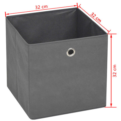 Contenitori 4 pz in Tessuto non Tessuto 32x32x32 cm Grigio - homemem39