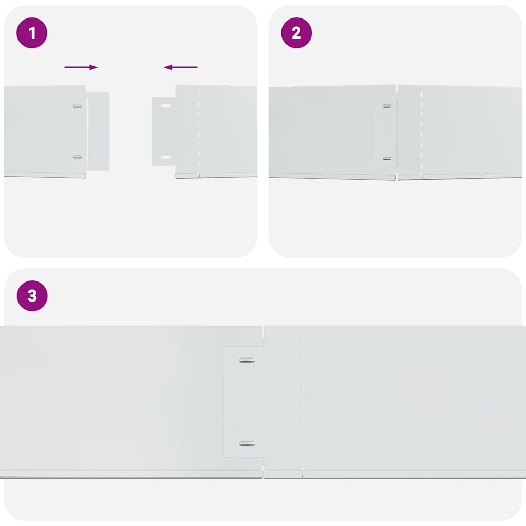 Pannelli Recinzione per Prato 10 pz Acciaio Zincato 100x20 cm - homemem39