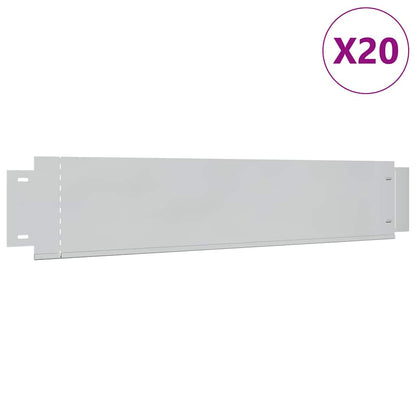 Pannelli Recinzione per Prato 20 pz Acciaio Zincato 100x20 cm | homemem39