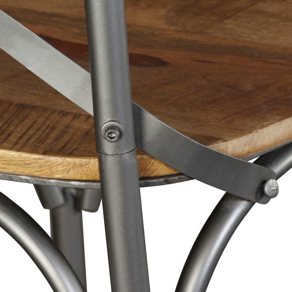 Sedie da Pranzo 6 pz Legno Massello di Mango Schienale Acciaio | homemem39