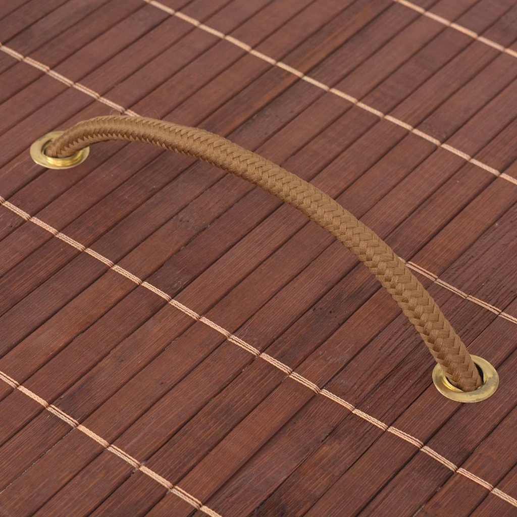 Cesto Portabiancheria in Bambù Ovale Marrone - homemem39