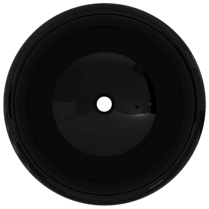 Lavandino Tondo in Ceramica Nero 40 x 15 cm - homemem39