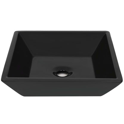 Lavandino Quadrato in Ceramica Nero 41,5x41,5x12 cm - homemem39