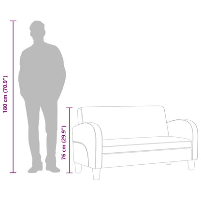 Divano a 2 Posti in Camoscio Artificiale Marrone - homemem39