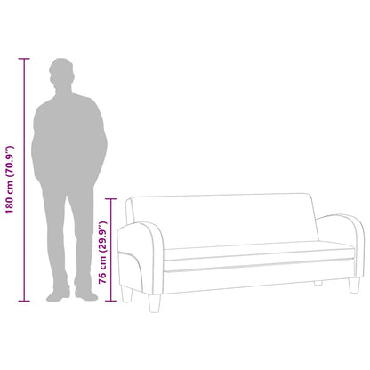 Divano a 3 Posti in Pelle Scamosciata Sintetica Marrone - homemem39