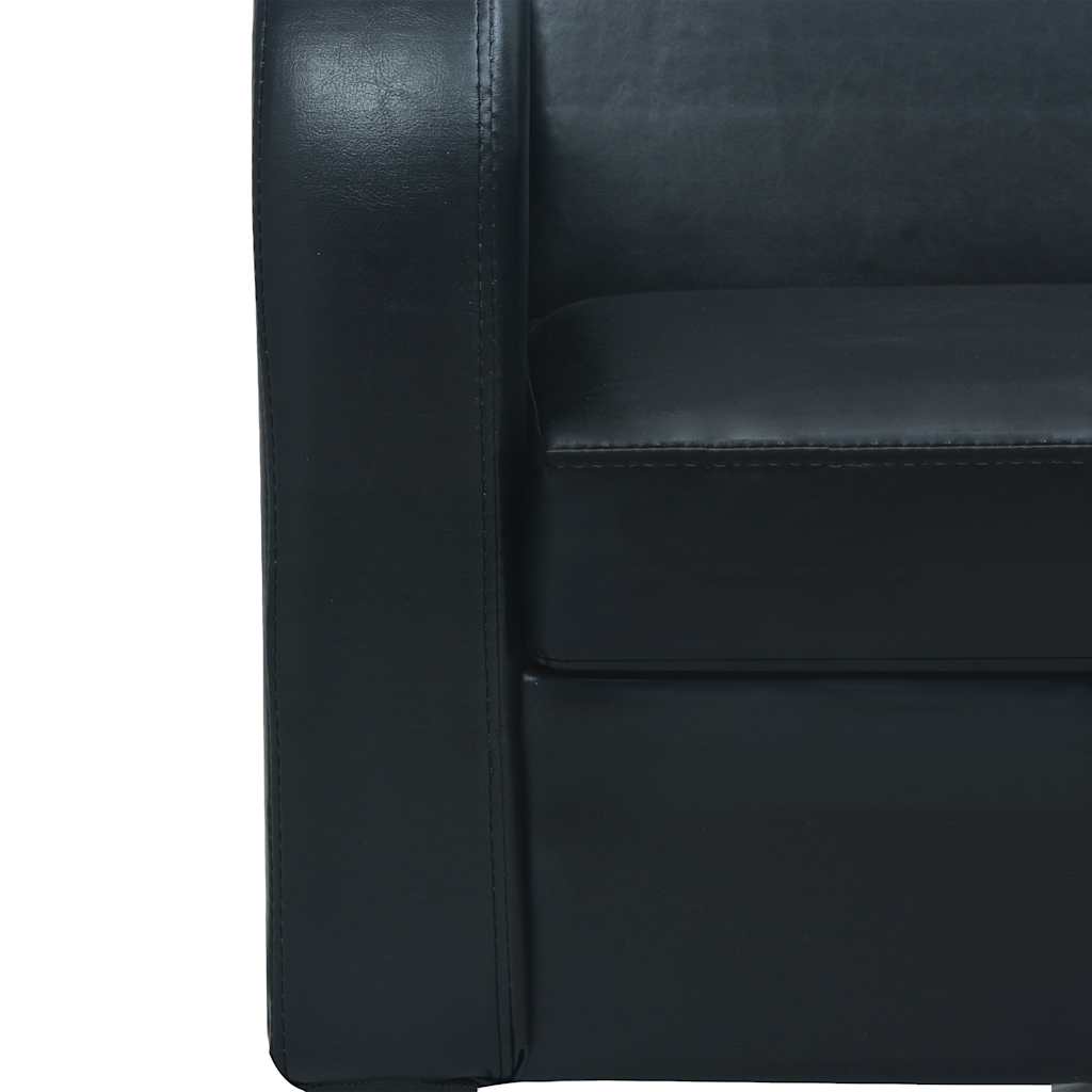 Divano a 2 Posti in Pelle Artificiale Nero | homemem39