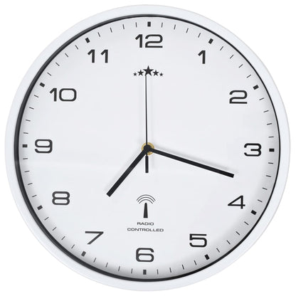 Orologio a Parete Radiocontrollato Movimento Quarzo 31cm Bianco - homemem39