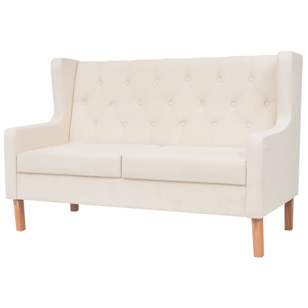 Set Divani 2 pz in Tessuto Bianco Crema
