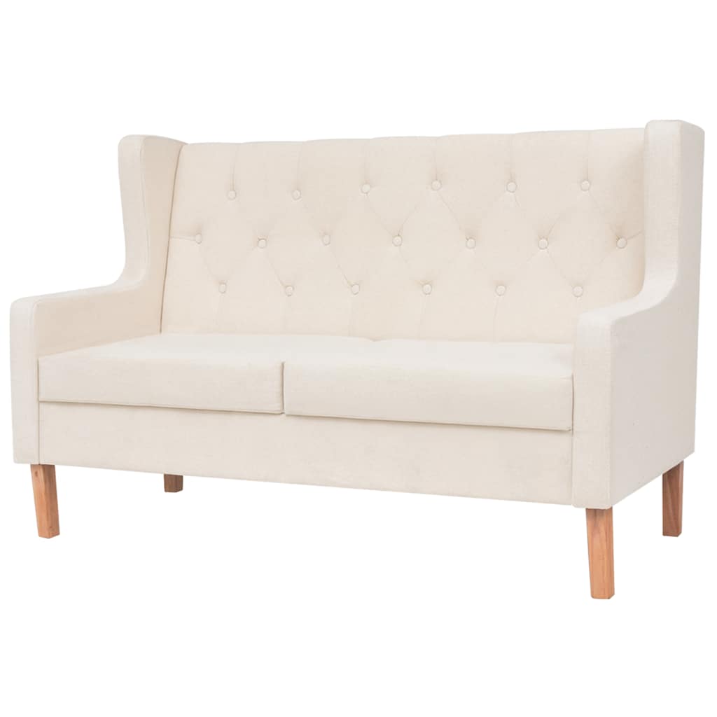 Set Divani 2 pz in Tessuto Bianco Crema | homemem39