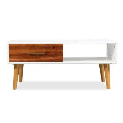 Tavolino da Salotto in Legno Massello di Acacia 90x50x40 cm | homemem39