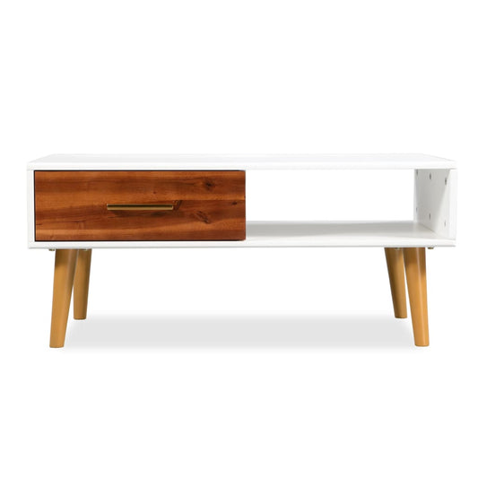 Tavolino da Salotto in Legno Massello di Acacia 90x50x40 cm | homemem39