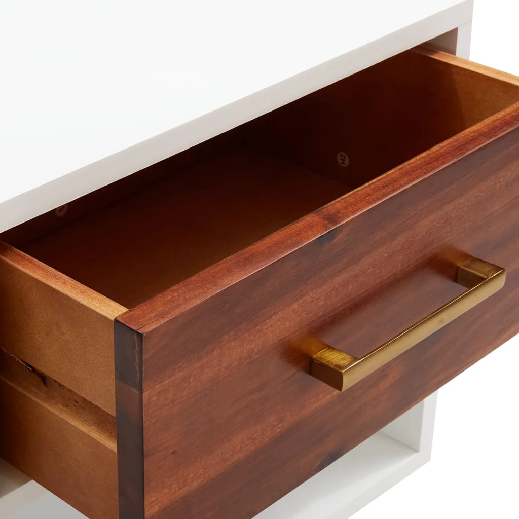 Comodino in Legno Massello di Acacia 40x30x57 cm | homemem39