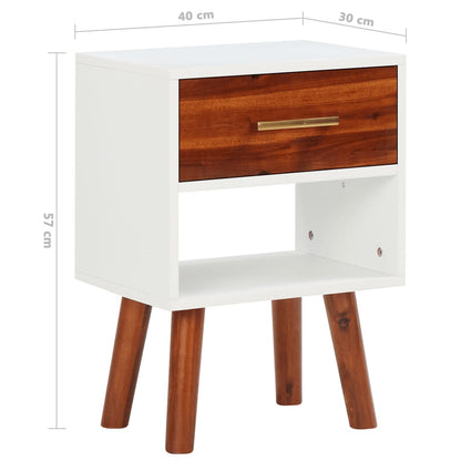 Comodino in Legno Massello di Acacia 40x30x57 cm | homemem39
