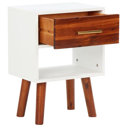 Comodini in Legno Massello di Acacia 2 pz 40x30x57 cm | homemem39