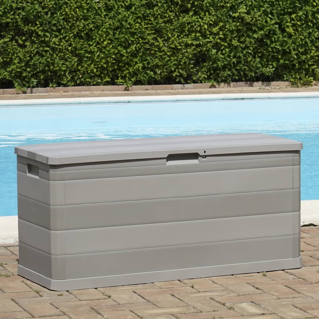 Baule da Giardino Grigio 117x45x56 cm