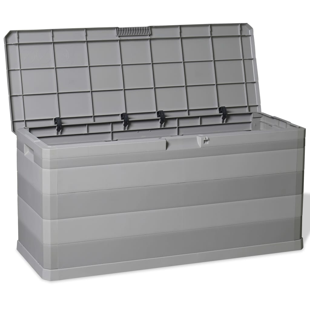 Baule da Giardino Grigio 117x45x56 cm