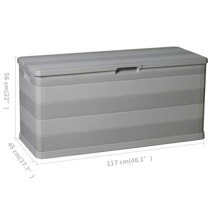 Baule da Giardino Grigio 117x45x56 cm